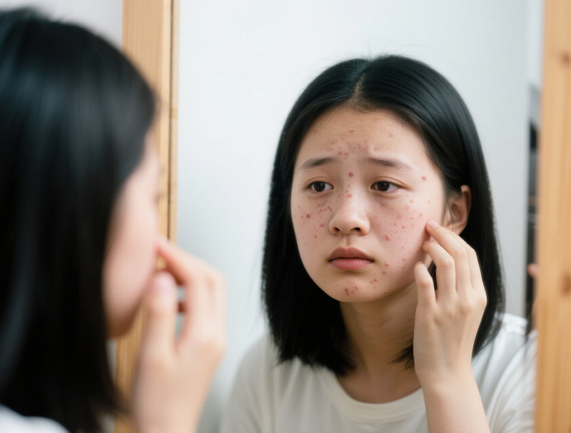 反复长痘位置对应脏腑问题，中医内调告别肌肤困扰1